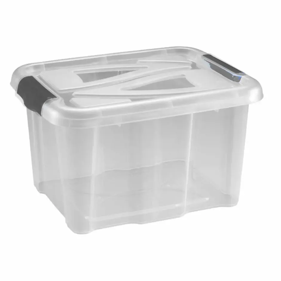 Hega Hogar opbergbox - transparant/blauw- 17 liter - 40 cm