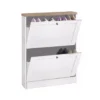 Heide - Schoenenkast met 2 kleppen in wit hout effect