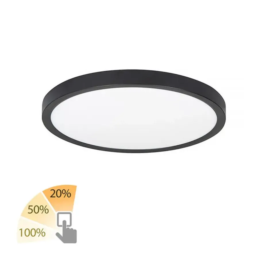 Highlight Plafondlamp Piatto - zwart - 23.5x2.5 cm