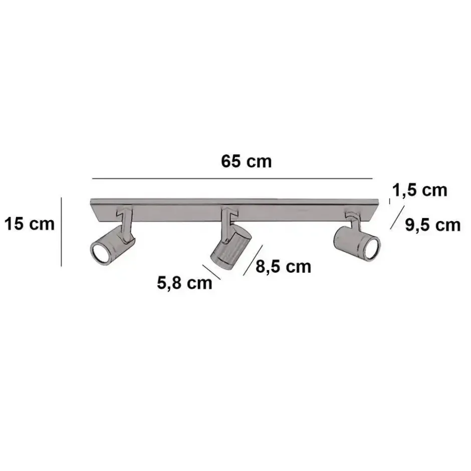 Highlight Spot HALO - 3 lichts - bruin - 65x15 cm