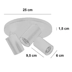 Highlight Spot Mila - 3 lichts - bruin - 25x15 cm