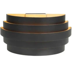 Highlight Wandlamp Scudo - zwart goud - 12.5x12.5 cm