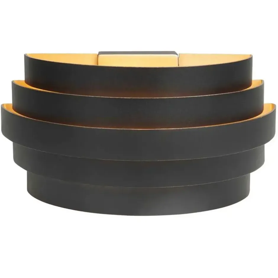 Highlight Wandlamp Scudo - zwart goud - 12.5x12.5 cm