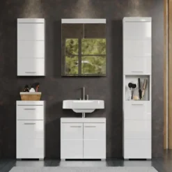 Hioshop AmandaMandoBea badkamer 5 delen wit hoogglans- wit