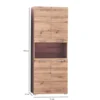 Hioshop AmandaMando kolomkast 4 deuren- 1 open vak eiken decor