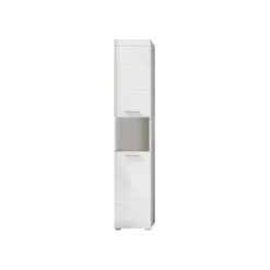 Hioshop AmandaMando kolomkast 2 deuren- 1 open vak wit- wit hoogglans