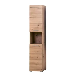 Hioshop AmandaMando kolomkast 2 deuren- 1 open vak eiken decor