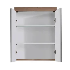 Hioshop AmandaMando spiegelkast 2 deuren donker eiken decor- spiegelglas
