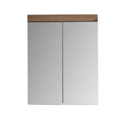 Hioshop AmandaMando spiegelkast 2 deuren donker eiken decor- spiegelglas