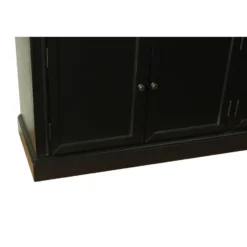 Hioshop Amaretta vitrinekast 4 deuren- zwart antiek gepatineerd Breedte 186