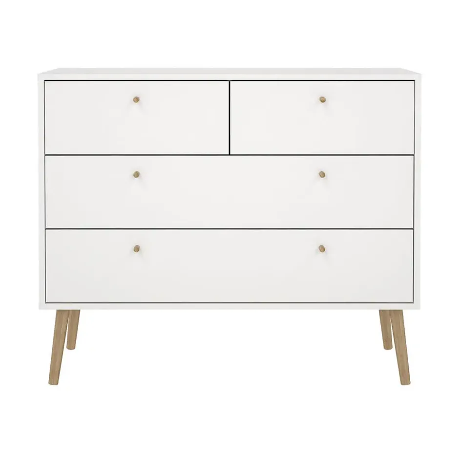 Hioshop Bodo kommode 4 lades wit
