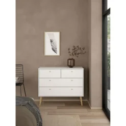 Hioshop Bodo kommode 4 lades wit