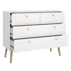 Hioshop Bodo kommode 4 lades wit