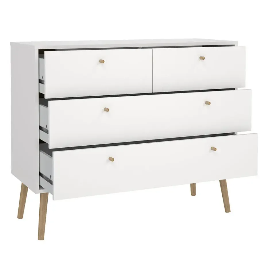 Hioshop Bodo kommode 4 lades wit