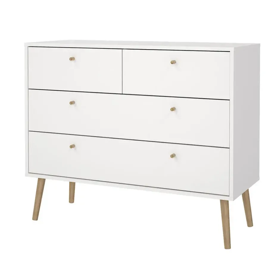 Hioshop Bodo kommode 4 lades wit
