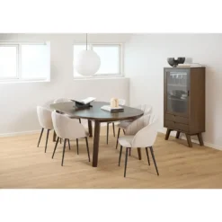 Hioshop Bristol vitrinekast 1 deur 2 lades 2 planken grijs