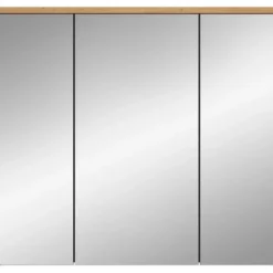 Hioshop Canu spiegelkast 3 spiegeldeuren eiken decor- grijs