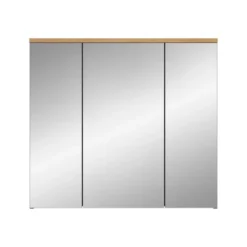 Hioshop Canu spiegelkast 3 spiegeldeuren eiken decor- grijs