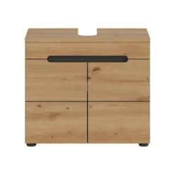 Hioshop Canu wastafel 2 deuren eiken decor- grijs