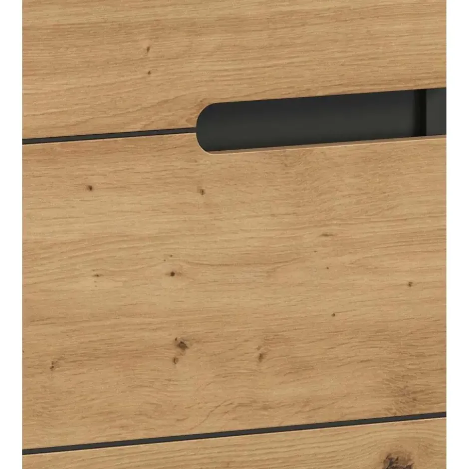 Hioshop Canu wastafel 2 deuren- 3 planken eiken decor- grijs