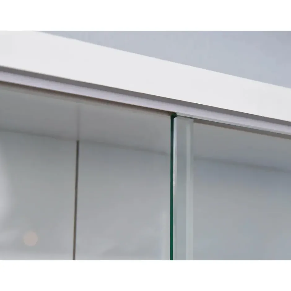 Hioshop Comit vitrinekast voor wandmontage- 2 glazen deuren wit