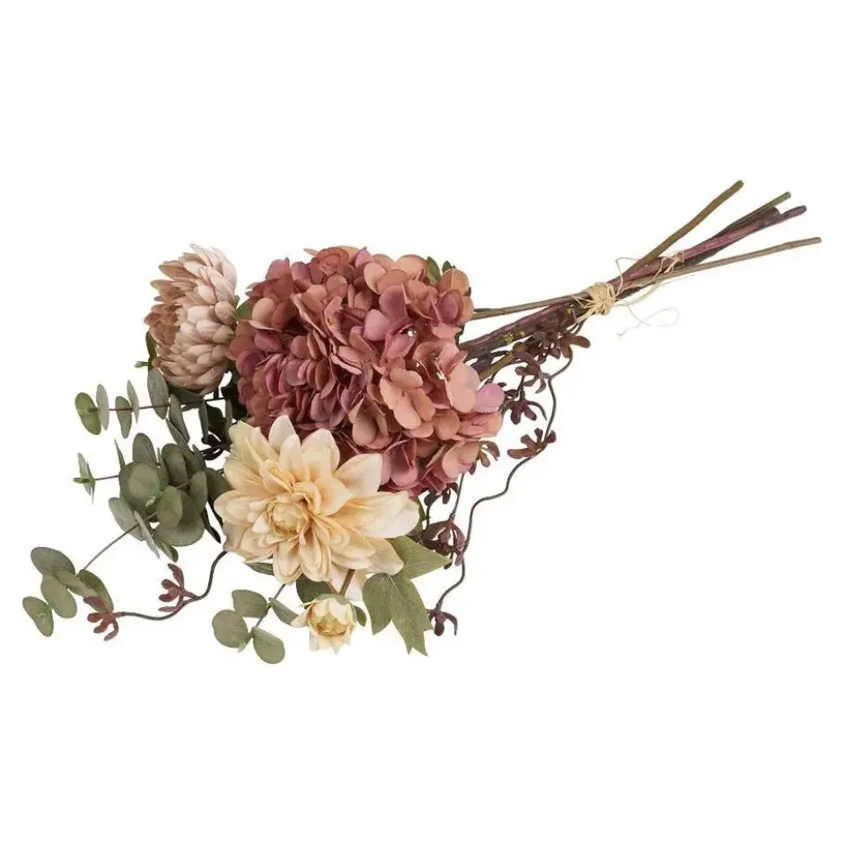 Hioshop Dahlia kunstbloemenboeket hoogte 68cm meerkleurig