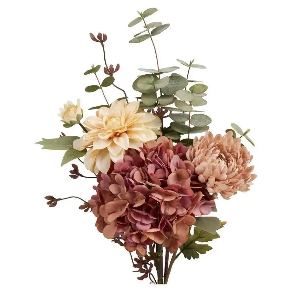 Hioshop Dahlia kunstbloemenboeket hoogte 68cm meerkleurig