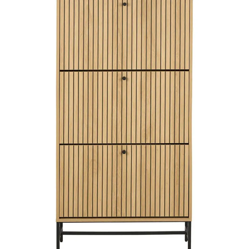 Hioshop Dylan schoenenkast 3 lades natuur