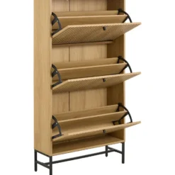 Hioshop Dylan schoenenkast 3 lades natuur