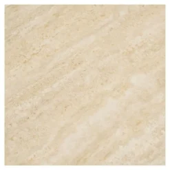 Hioshop Elin eetkamertafel Ø120cm keramische tafelblad sandkleurig
