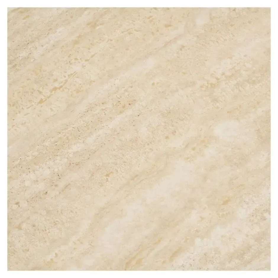 Hioshop Elin eetkamertafel Ø120cm keramische tafelblad sandkleurig