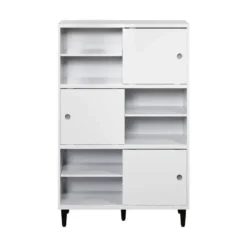 Hioshop Evolution wandkast 3 deuren- 6 planken wit- zwart