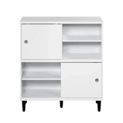 Hioshop Evolution wandkast 2 deuren- 4 planken wit- zwart
