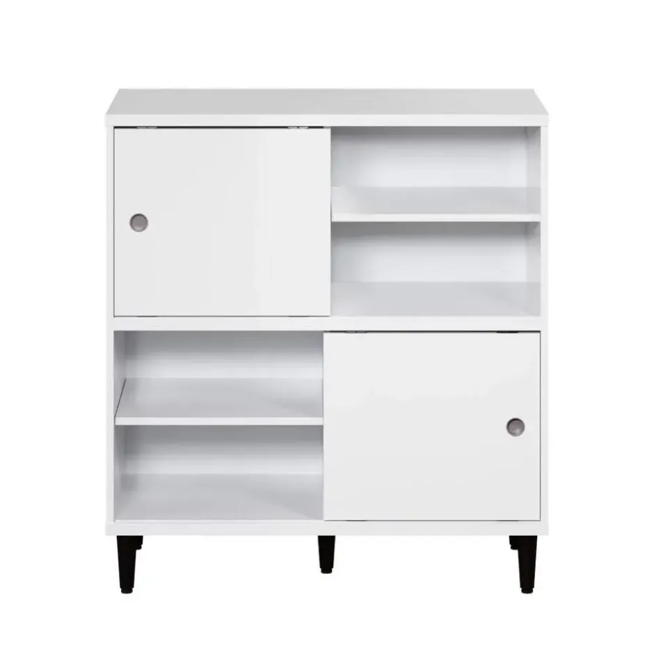 Hioshop Evolution wandkast 2 deuren- 4 planken wit- zwart