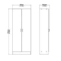 Hioshop Fox kledingkast met 2 deuren- wit