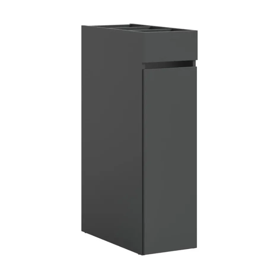 Hioshop Free badkamerkast 1 lade- 3 planken antraciet