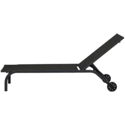 Hioshop Halfdan ligbed 5 posities met wielen zwart