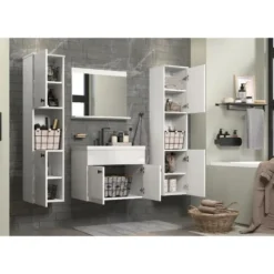 Hioshop Haven badkamer 5 delen wit hoogglans- wit
