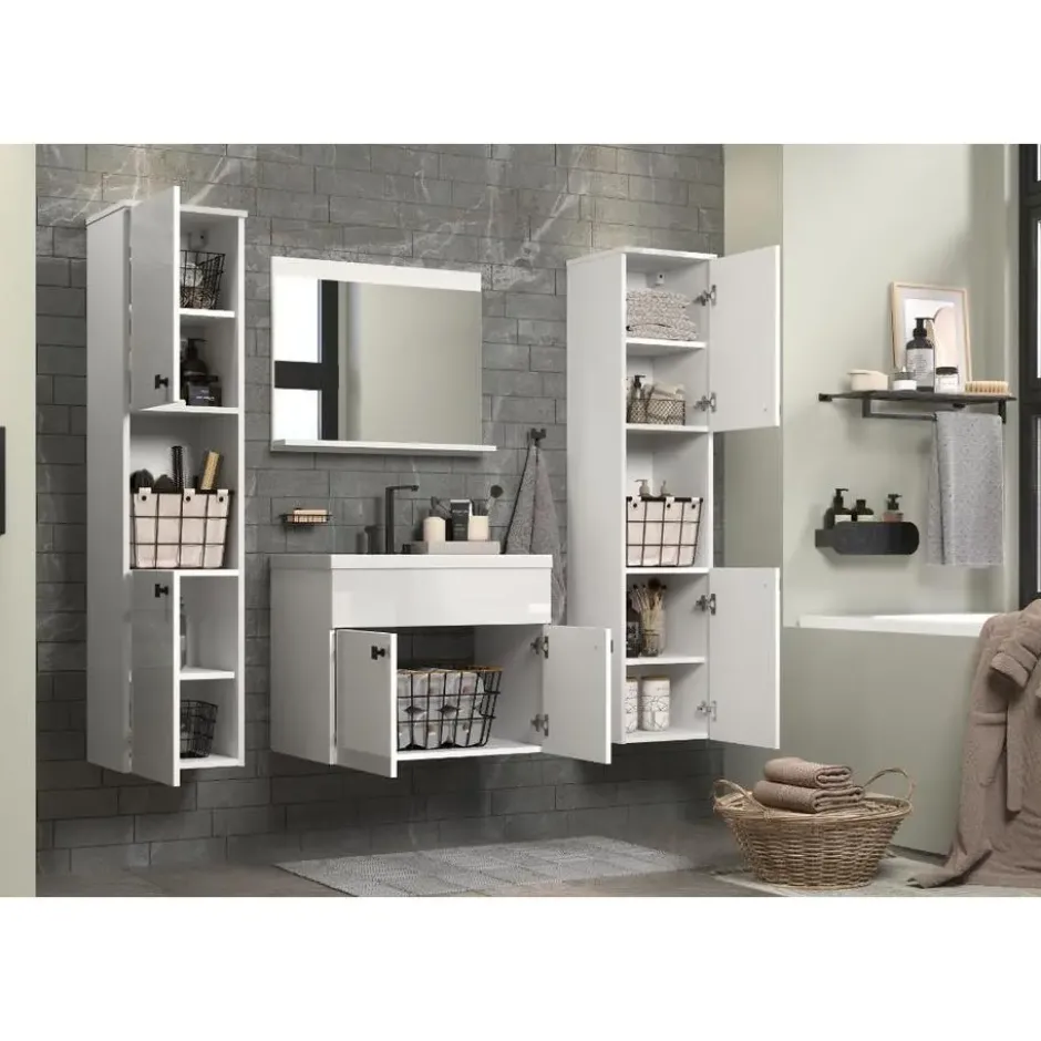 Hioshop Haven badkamer 5 delen wit hoogglans- wit