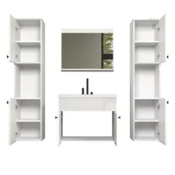 Hioshop Haven badkamer 5 delen wit hoogglans- wit