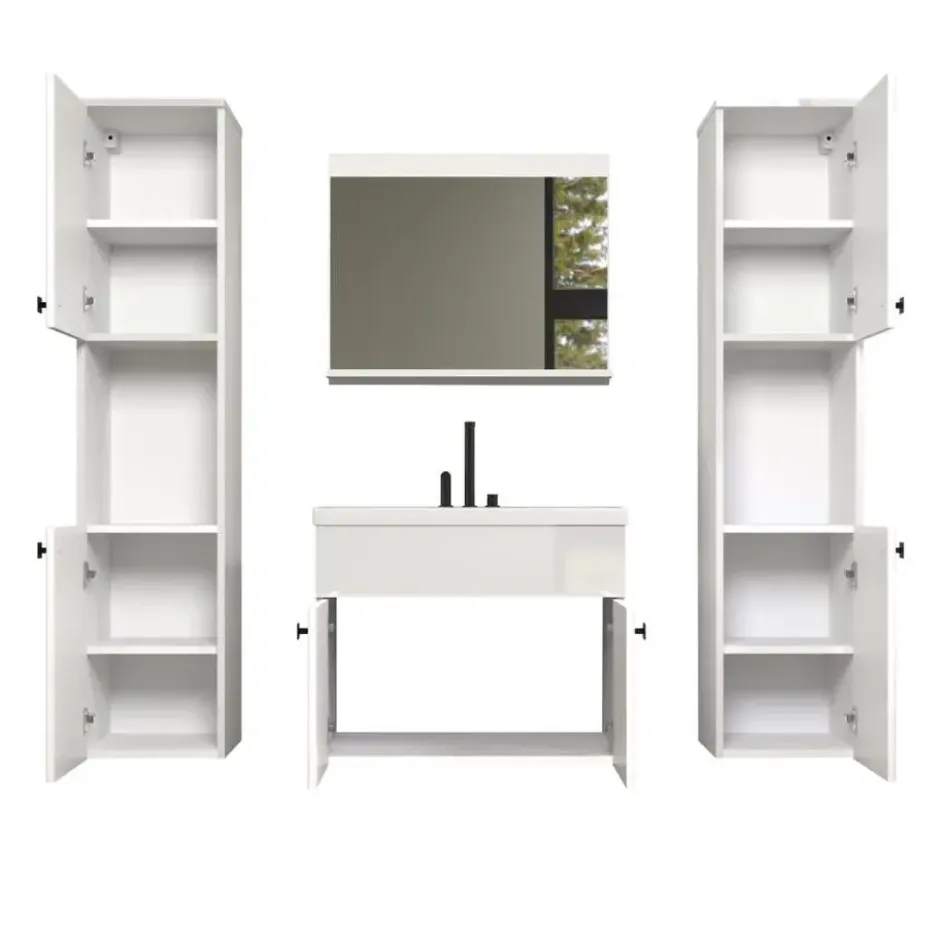 Hioshop Haven badkamer 5 delen wit hoogglans- wit