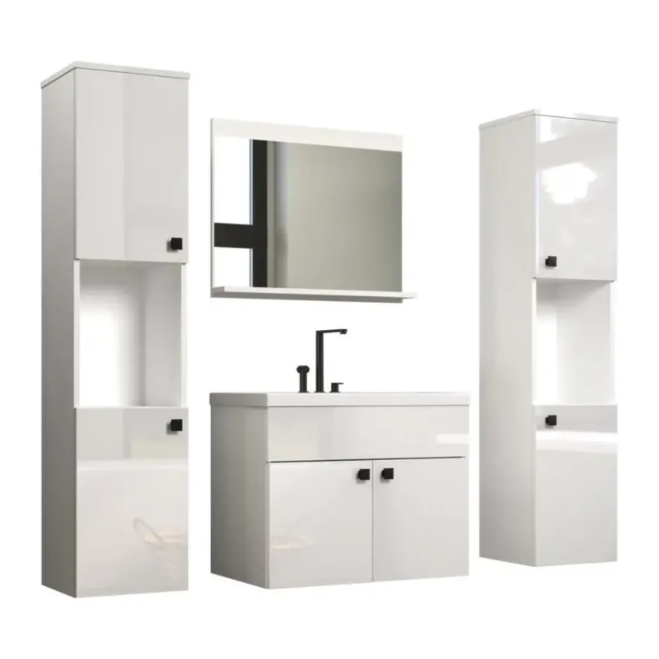 Hioshop Haven badkamer 5 delen wit hoogglans- wit