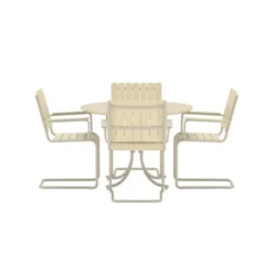 Hioshop Holmsund tuinmeubelset tafel 100x100cm 4 stoelen beige