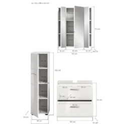 Hioshop Ice badkamer I70 wit hoogglans- wit