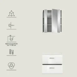 Hioshop Ice badkamer I60 wit hoogglans- wit