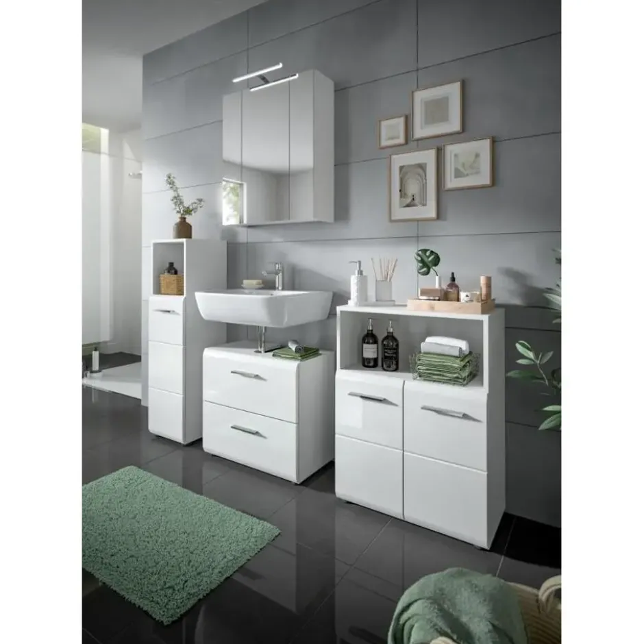 Hioshop Ice badkamer I60 wit hoogglans- wit
