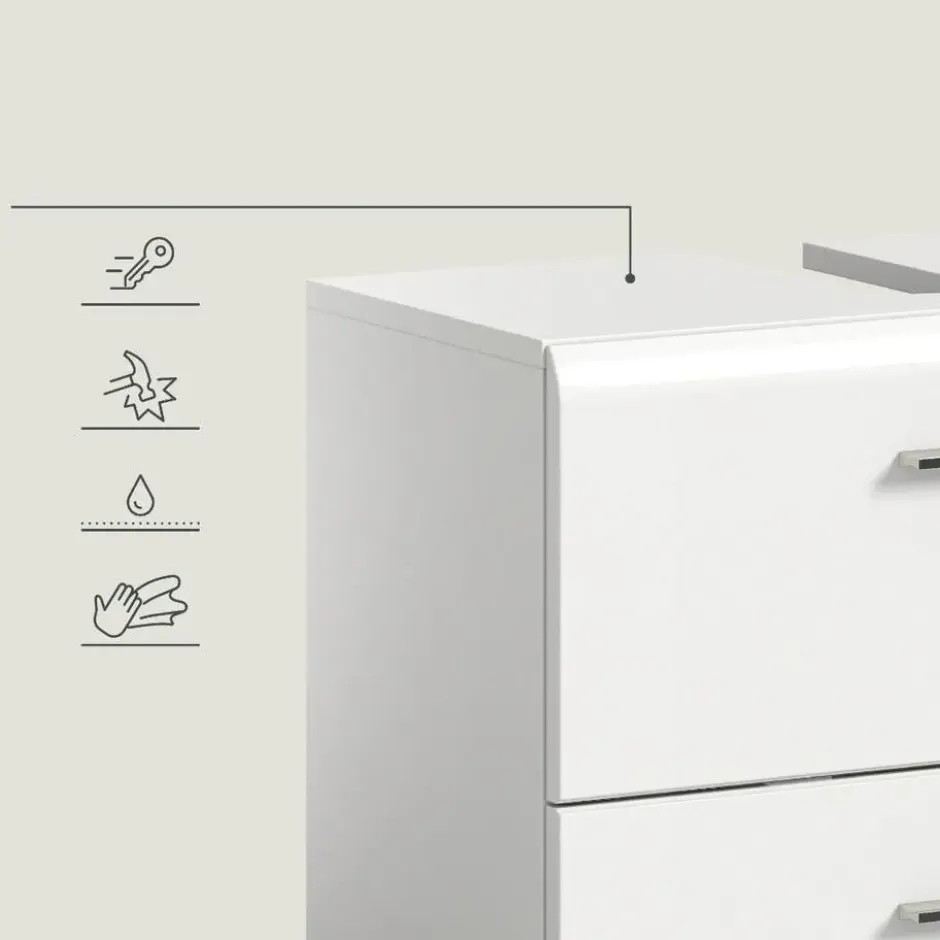 Hioshop Ice badkamer I60 wit hoogglans- wit