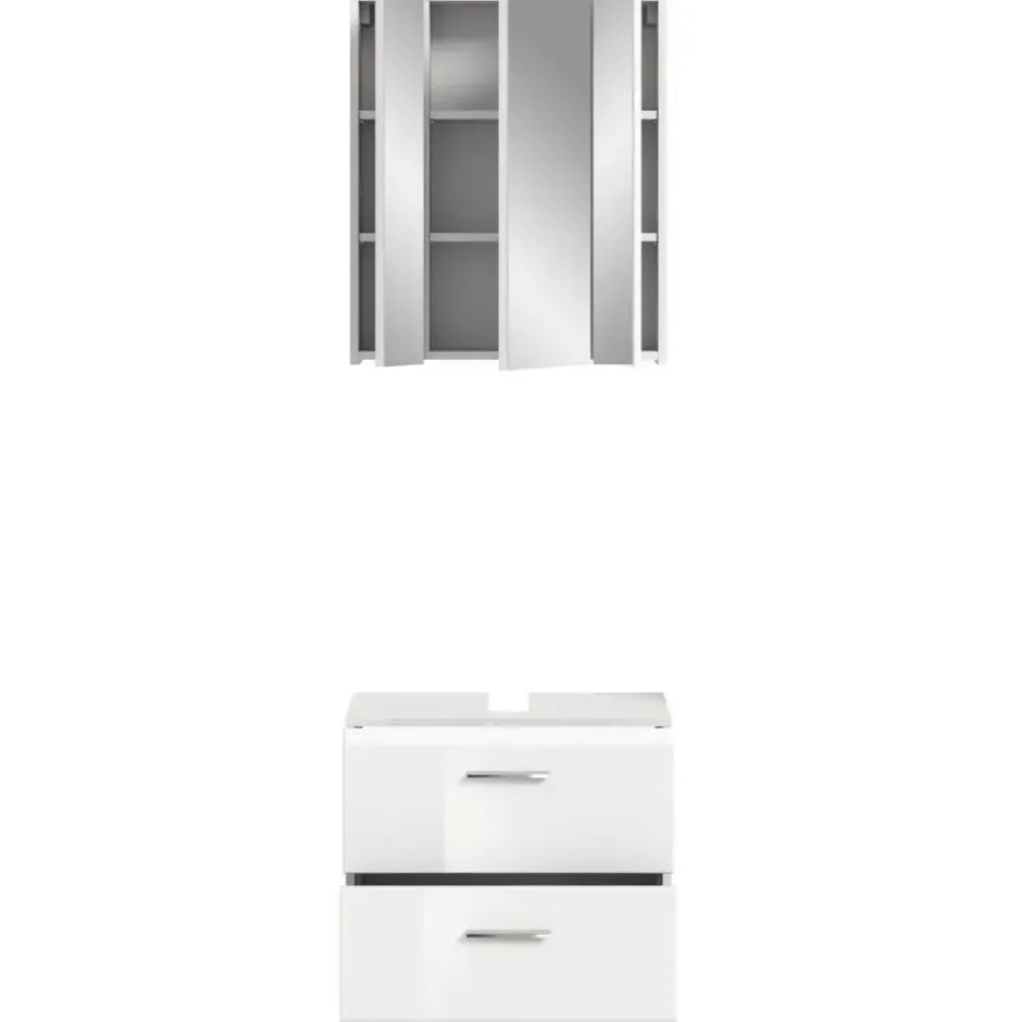 Hioshop Ice badkamer I60 wit hoogglans- wit