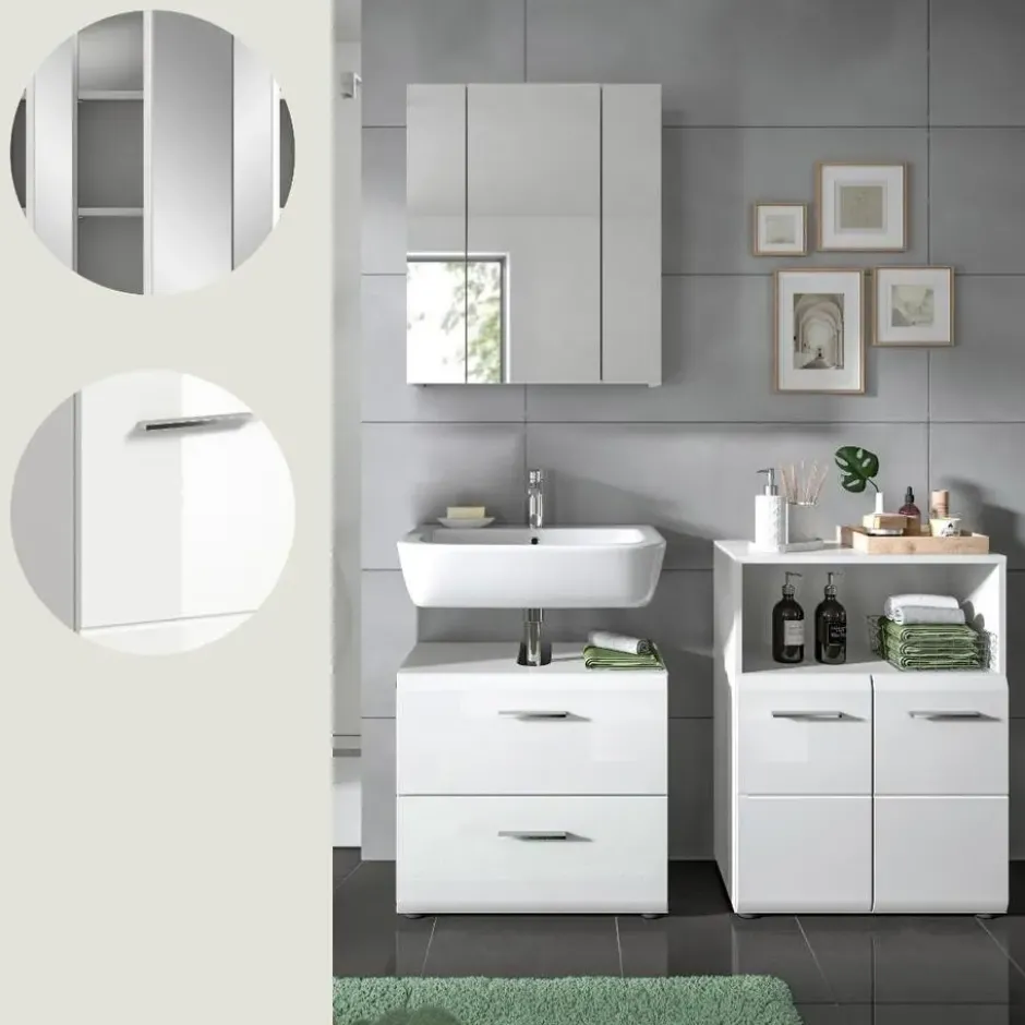Hioshop Ice badkamer I59 wit hoogglans- wit