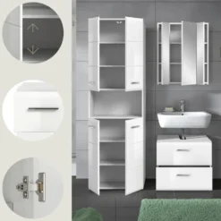 Hioshop Ice badkamer I58 wit hoogglans- wit